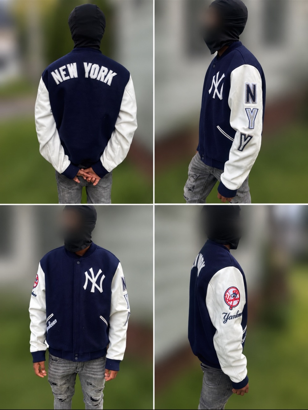 New York Varsity Jacket - Navy & White